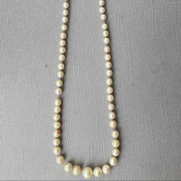 Pearl necklace 14 karat gold clasp 3-8  mm beads - Picture 2 of 2